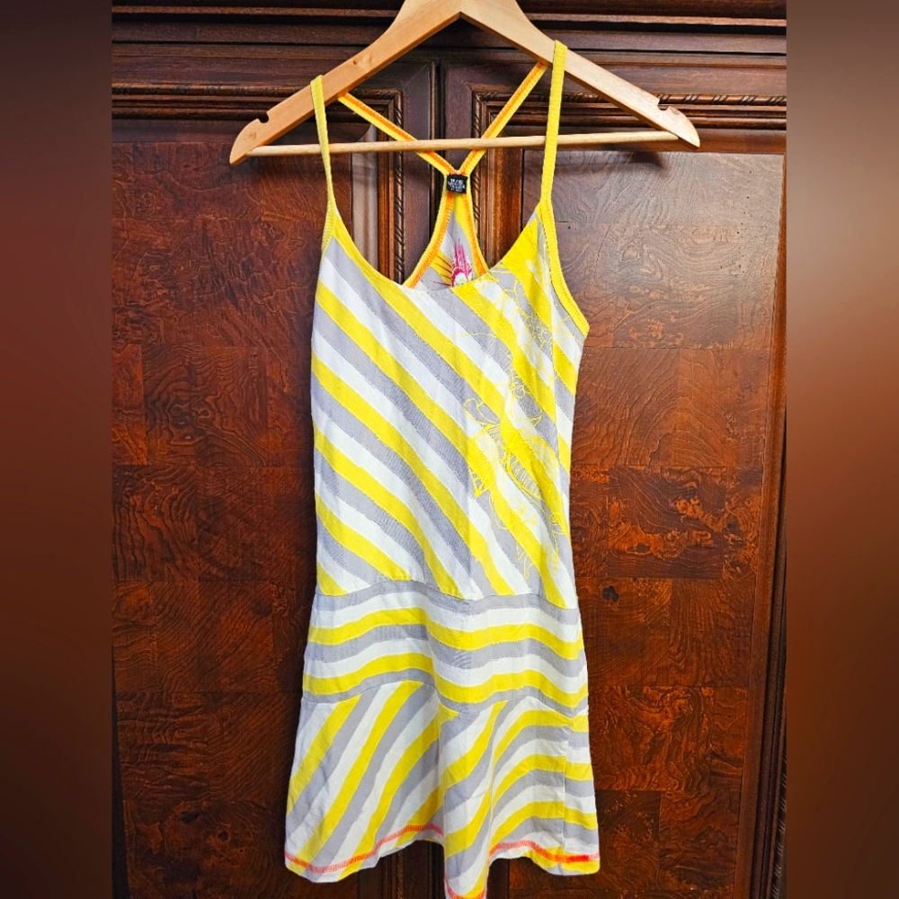 Y2K Yellow Grey Tank Dress - SURFACE